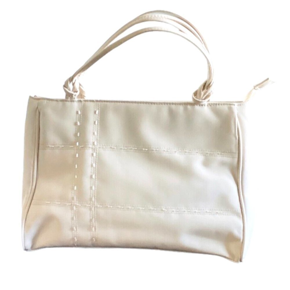Touch USA‎ Ivory Nylon Beaded Handbag 141B